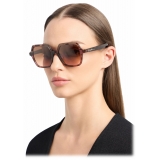 Giorgio Armani - Occhiali da Sole Donna Forma Squadrata - Grigio Havana Bordeaux - Occhiali da Sole - Giorgio Armani Eyewear