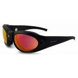 Giorgio Armani - Occhiali da Sole Uomo Forma Ovale - Nero Opaco Viola Rosso - Occhiali da Sole - Giorgio Armani Eyewear