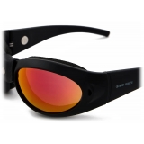 Giorgio Armani - Occhiali da Sole Uomo Forma Ovale - Nero Opaco Viola Rosso - Occhiali da Sole - Giorgio Armani Eyewear