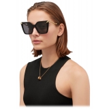 Bulgari - Serpenti - Rectangular Acetate Sunglasses - Black - Serpenti Collection - Sunglasses - Bulgari Eyewear