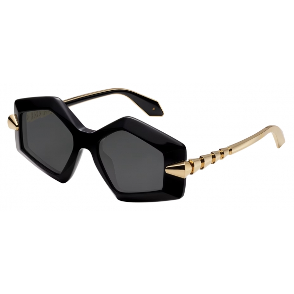 Bulgari - Serpenti - Geometric Acetate and Metal Sunglasses - Black - Serpenti Collection - Sunglasses - Bulgari Eyewear