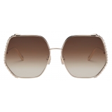 Bulgari - Serpenti - Occhiali da Sole Geometrica in Metallo - Marrone - Serpenti Collection - Occhiali da Sole - Bulgari Eyewear