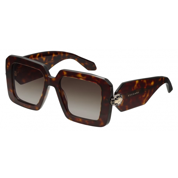 Bulgari - Serpenti - Rectangular Acetate Sunglasses - Brown - Serpenti Collection - Sunglasses - Bulgari Eyewear