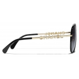 Chanel - Pilot Sunglasses - Gold Black Gray Gradient - Chanel Eyewear