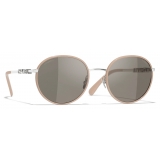 Chanel - Occhiali da Sole Pantos - Argento Beige Grigio - Chanel Eyewear