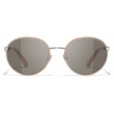 Chanel - Occhiali da Sole Pantos - Argento Beige Grigio - Chanel Eyewear