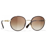 Chanel - Pantos Sunglasses - Dark Tortoise Gold Brown - Chanel Eyewear