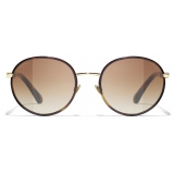 Chanel - Pantos Sunglasses - Dark Tortoise Gold Brown - Chanel Eyewear