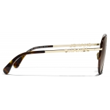 Chanel - Pantos Sunglasses - Dark Tortoise Gold Brown - Chanel Eyewear