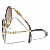 Chanel - Occhiali da Sole Pantos - Tartaruga Scuro Oro Marrone - Chanel Eyewear