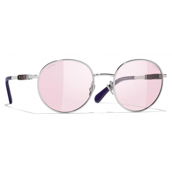 Chanel - Occhiali da Sole Pantos - Argento Rosa - Chanel Eyewear