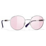 Chanel - Occhiali da Sole Pantos - Argento Rosa - Chanel Eyewear