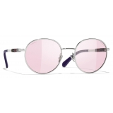 Chanel - Pantos Sunglasses - Silver Pink - Chanel Eyewear