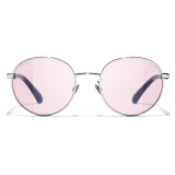 Chanel - Occhiali da Sole Pantos - Argento Rosa - Chanel Eyewear