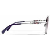 Chanel - Occhiali da Sole Pantos - Argento Rosa - Chanel Eyewear