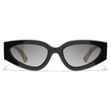 Chanel - Cat Eye Sunglasses - Black Beige Light Gray - Chanel Eyewear