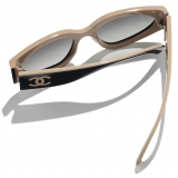 Chanel - Cat Eye Sunglasses - Black Beige Light Gray - Chanel Eyewear