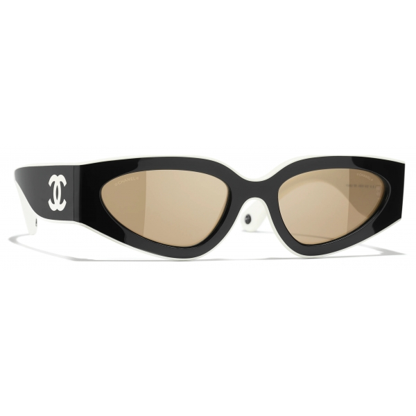 Chanel - Cat Eye Sunglasses - Black White Beige - Chanel Eyewear