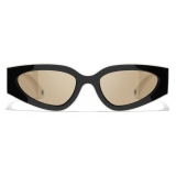 Chanel - Occhiali da Sole Cat Eye - Nero Bianco Beige - Chanel Eyewear