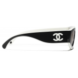 Chanel - Occhiali da Sole Cat Eye - Nero Bianco Beige - Chanel Eyewear