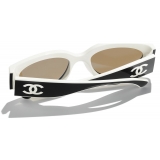 Chanel - Cat Eye Sunglasses - Black White Beige - Chanel Eyewear