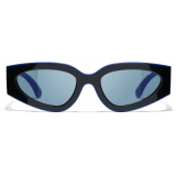 Chanel - Occhiali da Sole Cat Eye - Nero Blu Azzurro - Chanel Eyewear
