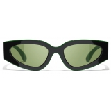 Chanel - Cat Eye Sunglasses - Black Green - Chanel Eyewear
