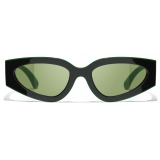 Chanel - Occhiali da Sole Cat Eye - Nero Verde - Chanel Eyewear