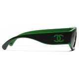 Chanel - Occhiali da Sole Cat Eye - Nero Verde - Chanel Eyewear