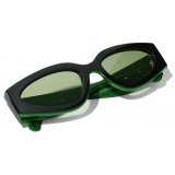 Chanel - Cat Eye Sunglasses - Black Green - Chanel Eyewear