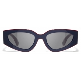 Chanel - Cat Eye Sunglasses - Burgundy Navy Blue Gray - Chanel Eyewear