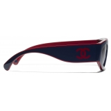 Chanel - Cat Eye Sunglasses - Burgundy Navy Blue Gray - Chanel Eyewear