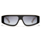 Chanel - Occhiali da Sole a Maschera - Nero Beige Grigio Chiaro - Chanel Eyewear