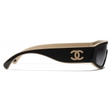 Chanel - Shield Sunglasses - Black Beige Light Gray - Chanel Eyewear