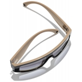 Chanel - Occhiali da Sole a Maschera - Nero Beige Grigio Chiaro - Chanel Eyewear