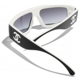 Chanel - Shield Sunglasses - Black White Light Gray - Chanel Eyewear