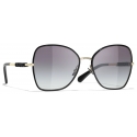 Chanel - Butterfly Sunglasses - Gold Black Gray Gradient - Chanel Eyewear