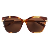 Bottega Veneta - Occhiali da Sole Forte Square - Havana Marrone - Occhiali da Sole - Bottega Veneta Eyewear