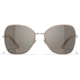 Chanel - Butterfly Sunglasses - Silver Beige Gray - Chanel Eyewear