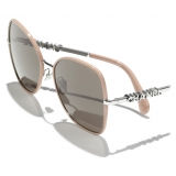 Chanel - Butterfly Sunglasses - Silver Beige Gray - Chanel Eyewear