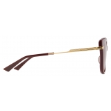 Bottega Veneta - Classic Square Sunglasses - Burgundy Brown - Sunglasses - Bottega Veneta Eyewear