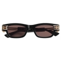 Bottega Veneta - Bolt Squared Sunglasses - Black Grey - Sunglasses - Bottega Veneta Eyewear