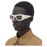 Bottega Veneta - Intrecciato Rectangular Sunglasses - White Yellow - Sunglasses - Bottega Veneta Eyewear