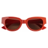 Bottega Veneta - Occhiali da Sole Tri-Fold Square - Arancione Marrone - Occhiali da Sole - Bottega Veneta Eyewear