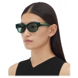 Bottega Veneta - Occhiali da Sole Tri-Fold Square - Verde - Occhiali da Sole - Bottega Veneta Eyewear