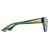 Bottega Veneta - Tri-Fold Square Sunglasses - Green - Sunglasses - Bottega Veneta Eyewear