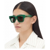 Bottega Veneta - Occhiali da Sole Tri-Fold Square - Verde - Occhiali da Sole - Bottega Veneta Eyewear