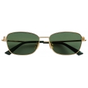 Bottega Veneta - Occhiali da Sole Rettangolari Split - Oro Verde - Occhiali da Sole - Bottega Veneta Eyewear