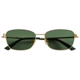 Bottega Veneta - Occhiali da Sole Rettangolari Split - Oro Verde - Occhiali da Sole - Bottega Veneta Eyewear