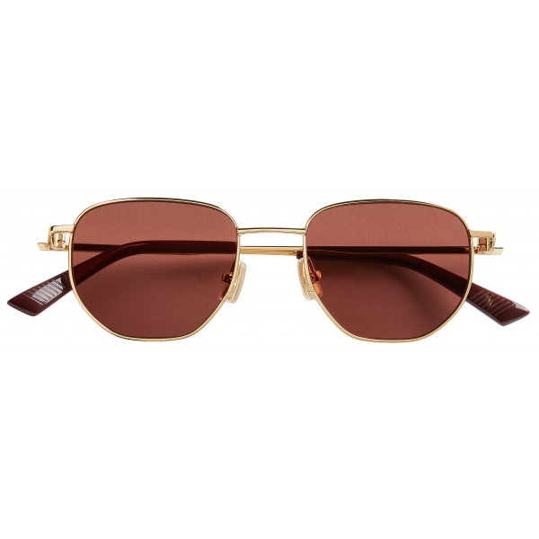 Bottega Veneta - Occhiali da Sole Pantos Split - Oro Marrone - Occhiali da Sole - Bottega Veneta Eyewear